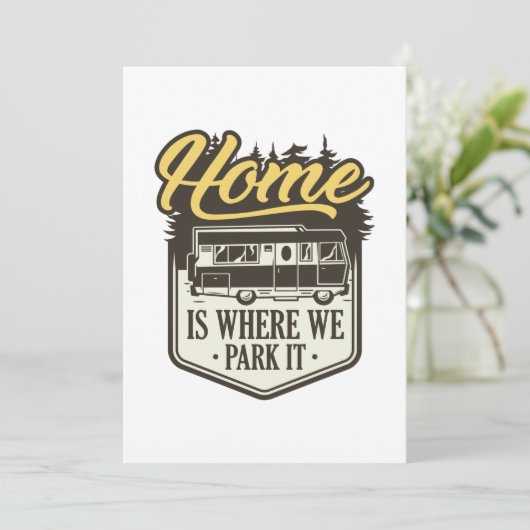 Thuis is waar we het parkeren bedankkaart (Staand voorkant)