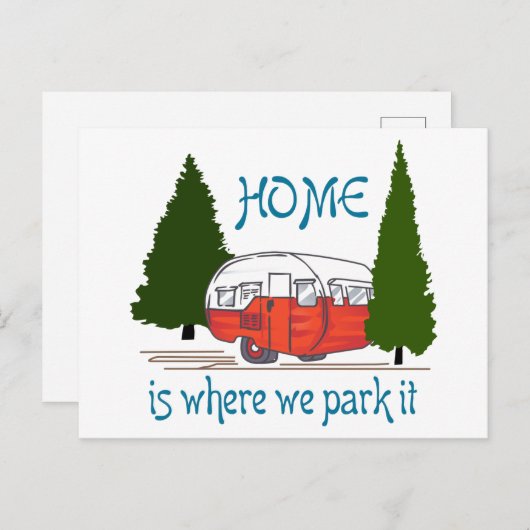 Thuis is waar we het parkeren briefkaart (Voorkant / Achterkant)