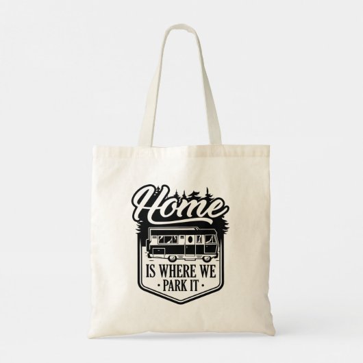 Thuis is waar we het parkeren tote bag (Achterkant)