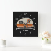 Thuis is waar we het parkeren vierkante klok (Huis)