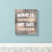 Thuis is waar we samen zijn canvas afdruk (Insitu (Houten vloer))