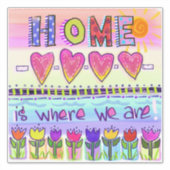 Thuis is waar we zijn | Fysische tulpen Sticker (Voorkant)