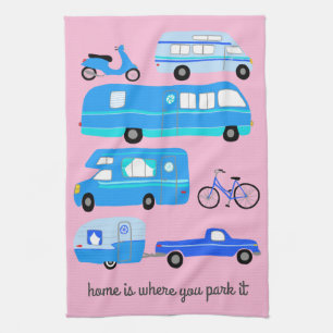 Thuis is waarU Park Retro Camper Motorhome RV Theedoek