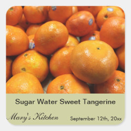 Thuis is zoete zoetwatertangerine vierkante sticker