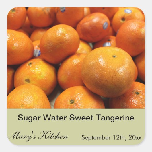 Thuis is zoete zoetwatertangerine vierkante sticker (Voorkant)