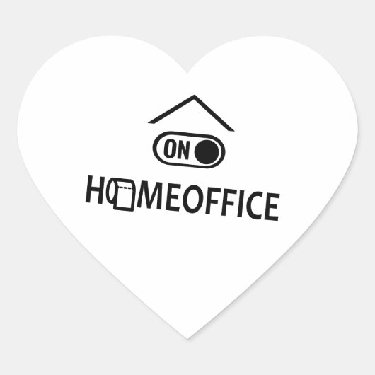 Thuis kantoor - Homeoffice on Hart Sticker (Voorkant)