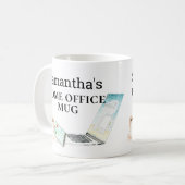 Thuis kantoor naam waterverf telefoon computer koffiemok (Voorkant links)