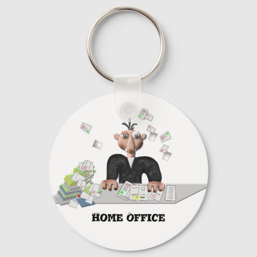 Thuis Kantoor, persoonlijke Button Sleutelhanger (Voorkant)
