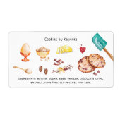 Thuis Keuken Bakkerij Voedsel Ingredient | Koekjes Etiket (Voorkant)