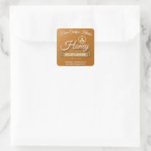 Thuis Keuken Gouden Amber Honing Pot Vierkante Sticker (Tas)