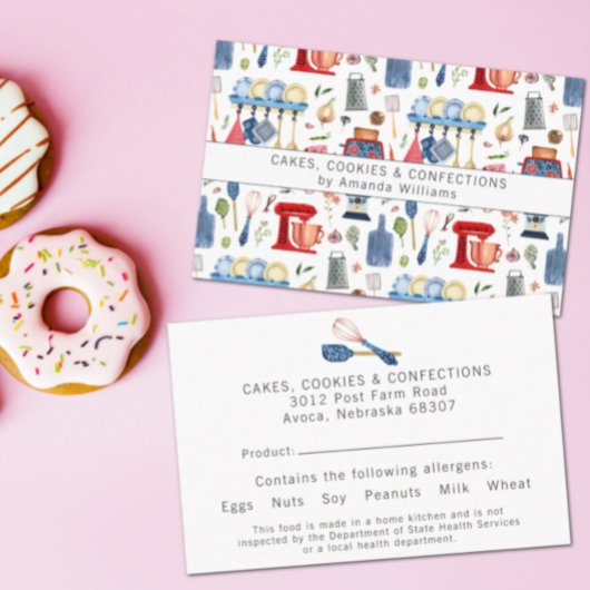 Thuis Kitchen bakery Food Ingredient Allergen Visitekaartje