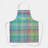 Thuis koken Roze Groen Geplakt Aangepast Schort (Voorkant)