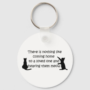 Thuis komen bij een kat sleutelhanger