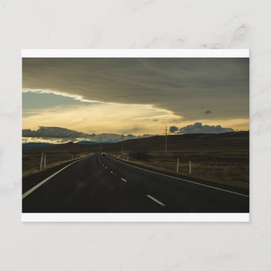 Thuis langs de lange weg - auto op de weg briefkaart (Voorkant)