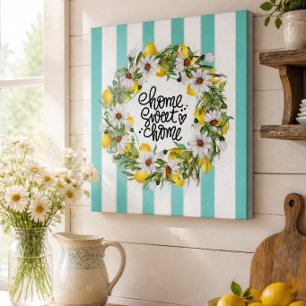 Thuis Lekker Thuis Citroen Madelief Wreath Keuken Canvas Afdruk