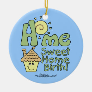Thuis Lief Thuis Geboorte! -Huis en zon Keramisch Ornament