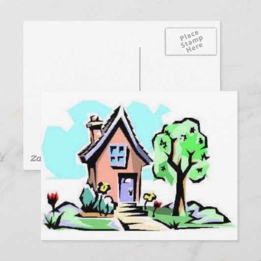 Thuis, liefje thuis briefkaart (Voorkant / Achterkant)