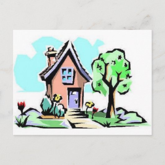 Thuis, liefje thuis briefkaart (Voorkant)