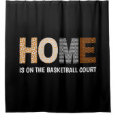 Thuis ligt op het schoenengordijn van de Basketbal Douchegordijn (Voorkant)