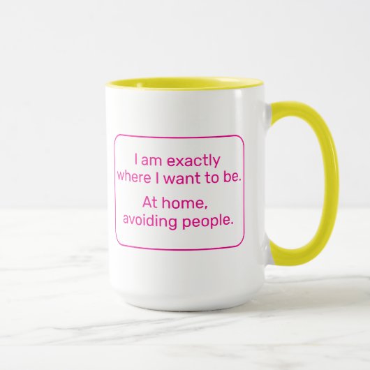 Thuis (linkshandig, geel / roze) mok (Rechts)