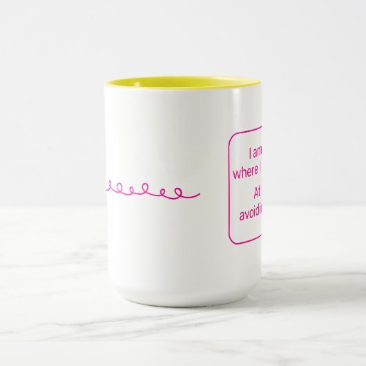 Thuis (linkshandig, geel / roze) mok (Midden)