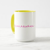 Thuis (linkshandig, geel / roze) mok (Voorkant links)