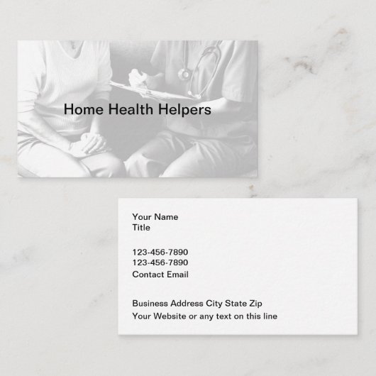 Thuis medische Visitekaartjes (Voorkant / Achterkant)