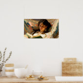 Thuis met een goed boek poster (Keuken)