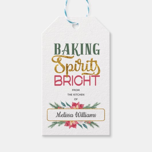 Thuis met kerstcadeautje uit uw keuken cadeaulabel (Voorkant)