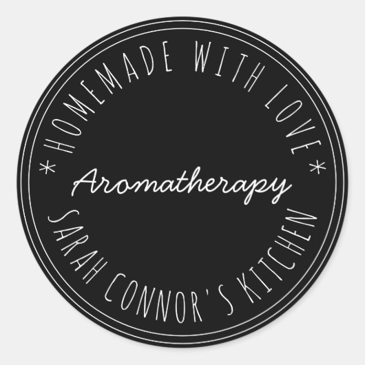 Thuis met liefde Aromatherapie Kraft Ronde Sticker (Voorkant)