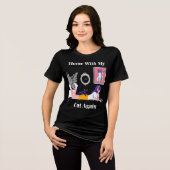 Thuis Met Mijn Kat Weer Kat Liefhebber Introvert Tri-Blend Shirt (Voorkant volledig)
