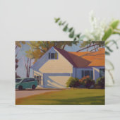 Thuis met Oranje Gele Groene Bomen Kaart (Staand voorkant)