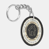 Thuis met zwart en goud - Aangepast voor Realtor Sleutelhanger (Voorkant Links)