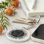 Thuis met zwart, goud en zilver - Aangepast voor r Sleutelhanger (Voorkant Rechts)