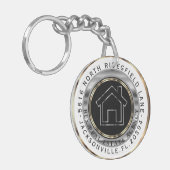 Thuis met zwart, goud en zilver - Aangepast voor r Sleutelhanger (Voorkant Links)