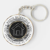 Thuis met zwart, goud en zilver - Aangepast voor r Sleutelhanger (Achterkant)