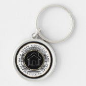 Thuis met zwart, goud en zilver - Aangepast voor r Sleutelhanger (Voorkant)