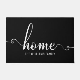 Thuis Moderne Typografie Wit en Zwart Deurmat