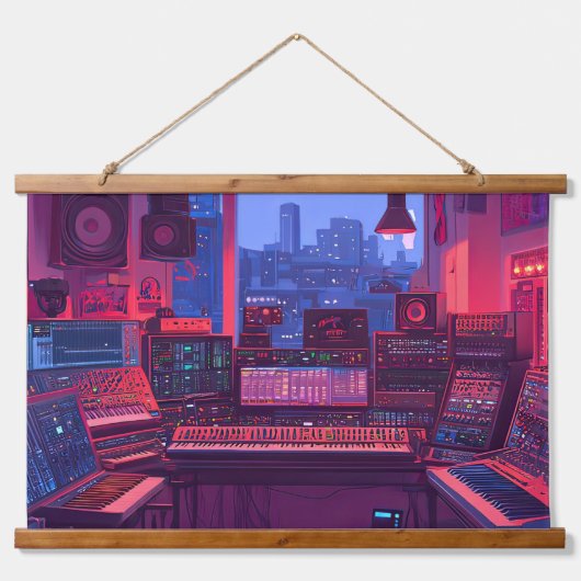 Thuis Muziekstudio Hangend Wandkleed (Voorkant)