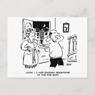 Thuis na de Pub Quiz Ansichtkaart Briefkaart