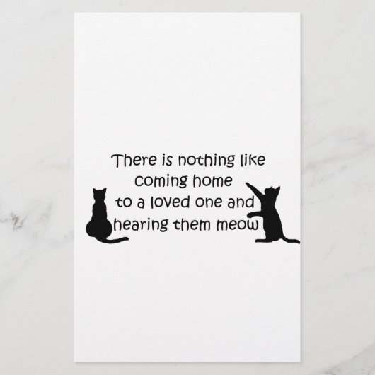 Thuis naar een kat briefpapier (Voorkant)