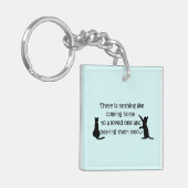 Thuis naar een kat sleutelhanger (Voorkant Links)