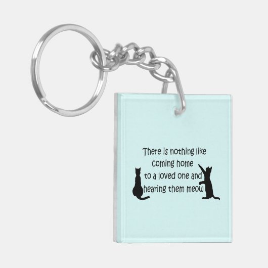 Thuis naar een kat sleutelhanger (Voorkant Links)