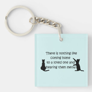 Thuis naar een kat sleutelhanger