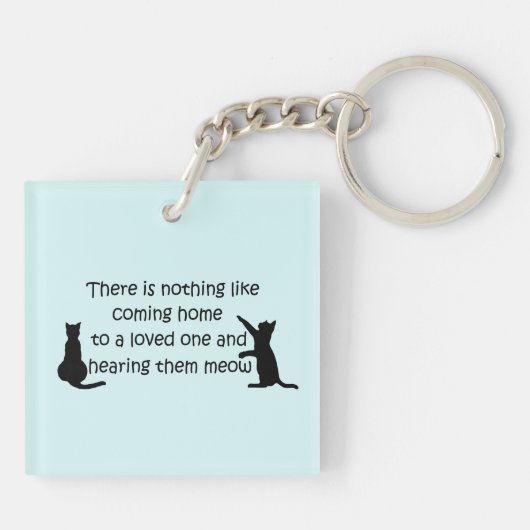 Thuis naar een kat sleutelhanger (Achterkant)