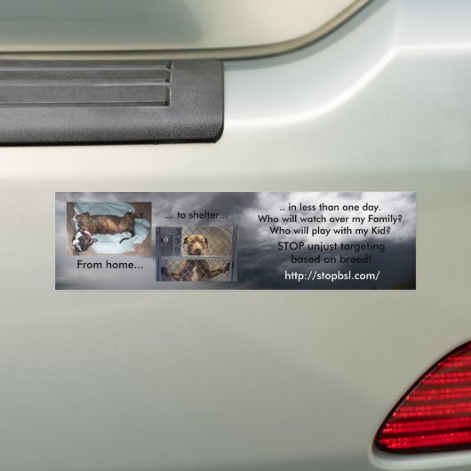 Thuis naar Shelter Bumpersticker (Op auto)