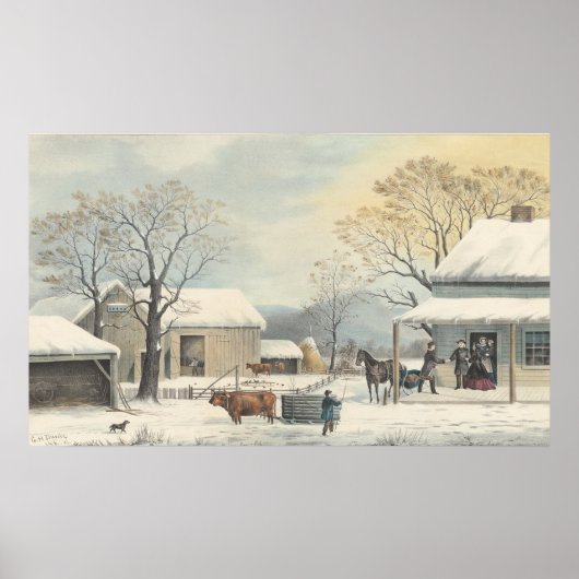 Thuis naar Thanksgiving - GH Durrie Fine Art Poste Poster (Voorkant)