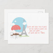 Thuis of in Parijs Briefkaart (Voorkant / Achterkant)