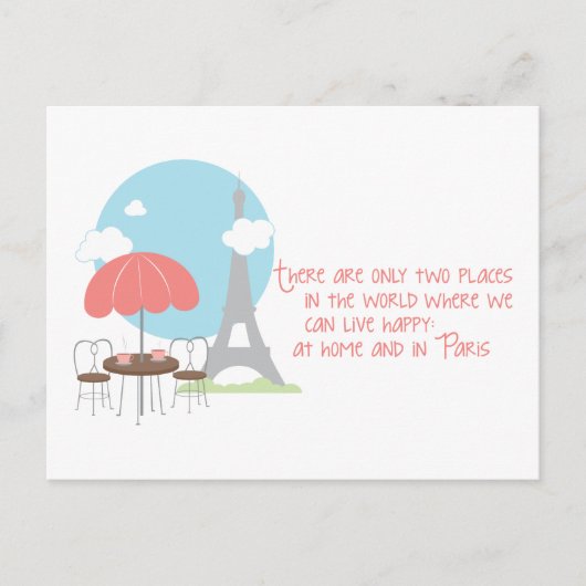 Thuis of in Parijs Briefkaart (Voorkant)