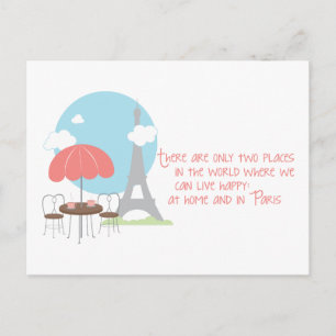 Thuis of Parijs Briefkaart